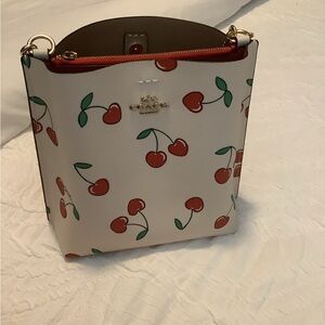 Coach Mollie Bucket 22 w/ Heart Cherry Print